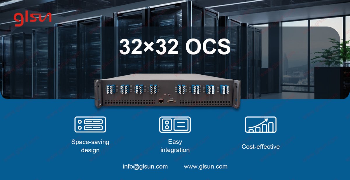 glsuncom's tweet photo. 🚀 Power Your Network with 32×32 OCS

Looking for a smarter way to scale your data center? Our 32×32 Optical Circuit Switch (OCS) delivers the flexibility and efficiency modern networks demand.
📩 Contact us: info@glsun.com
🌐 Learn more: https://t.co/u5A0vhVg4j
#OCS #glsun https://t.co/SQv5jbUjd7