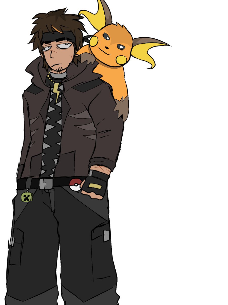 Maxiek298558's tweet image. I also drew a Pokémon trainer who is delighted with his Raichu! Please ignore how badly drawn everything looks; I was too lazy that day to finish it completely, sorry. 🫠 #pokemon #Pokémon #Trainer