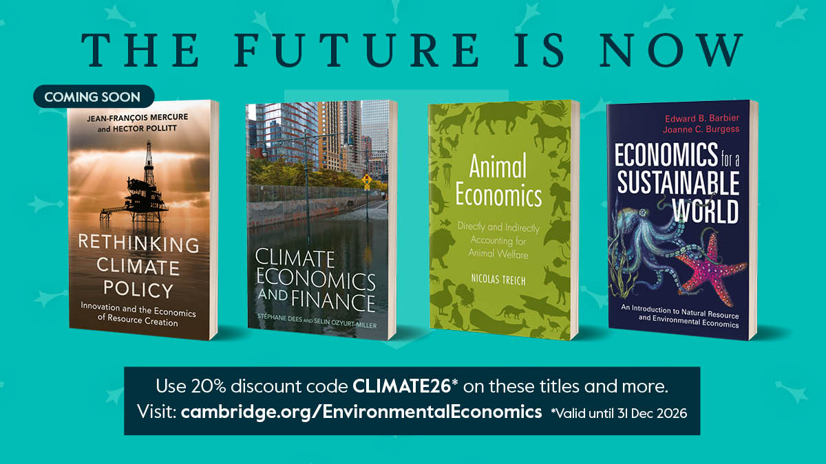 CambUP_Econ's tweet image. Join us in supporting #EarthDay2026 today! Use our 20% discount code CLIMATE26 to buy related titles here: cup.org/4cYaTht
#Sustainability #OurPowerOurPlanet
