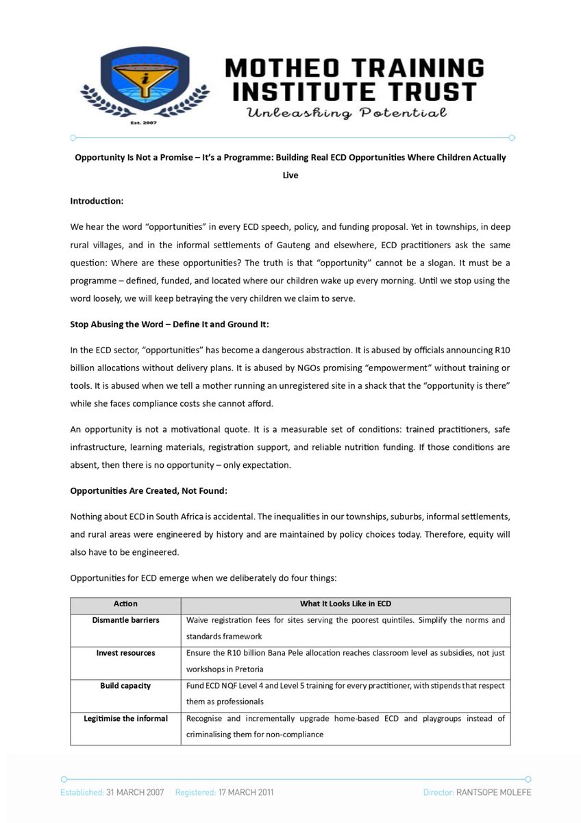 Motheo Training Institute Trust tweet media
