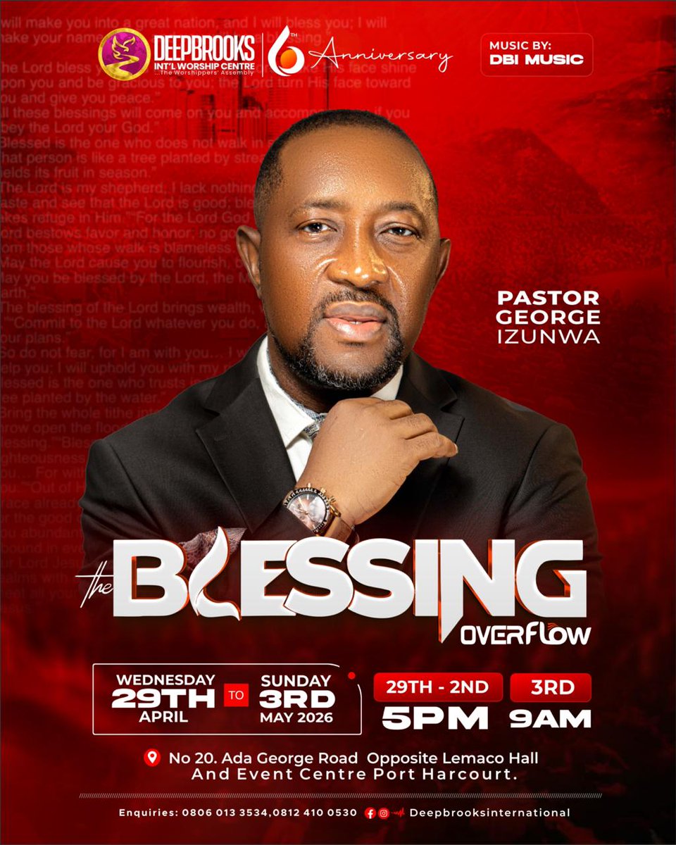Wisdomkorgbara's tweet photo. We would be having the ministry of our Father....... @Georgeizunwa 

What a privilege.

See you from the 29th April 2026, that is when it begins.

#theblessing26 #Jesus #DBI https://t.co/fDg3o7mDLW
