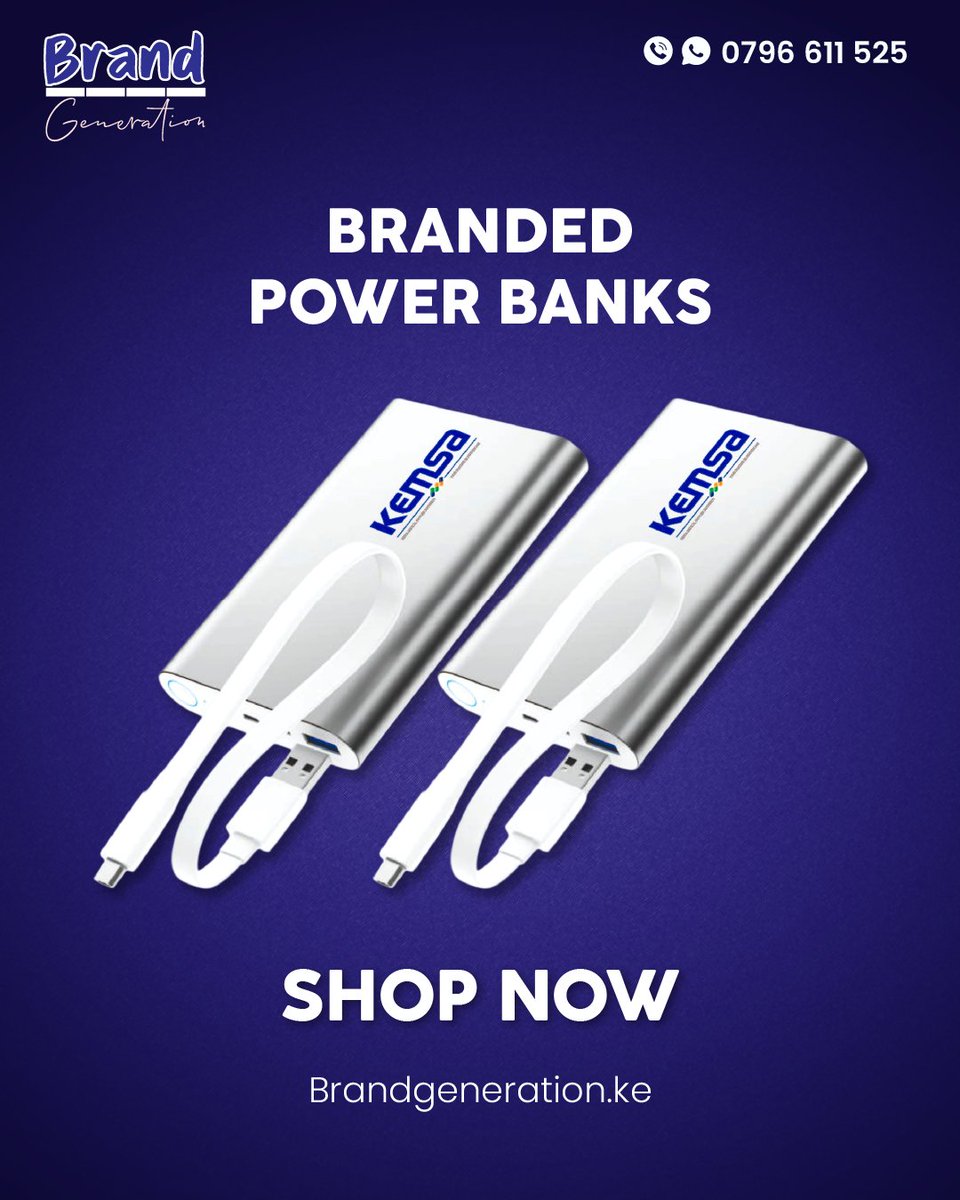 Generation47891's tweet image. 🔋 Promote your brand with Branded Power Banks.Perfect for travel, events, and giveaways — from Brand Generation.📞 0796611525
💬 WhatsApp: 0796611525#PowerBanks #BrandGeneration #TechBranding #BrandVisibility #CorporateGifts