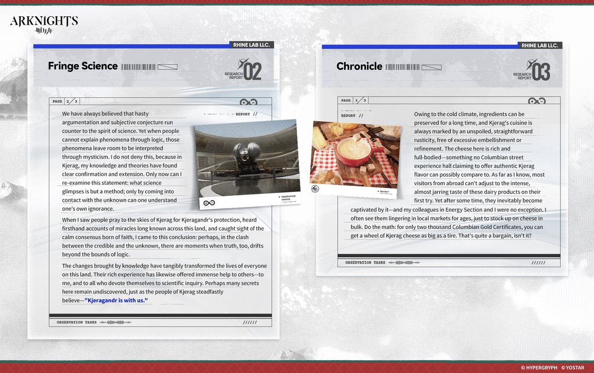 ArknightsEN's tweet image. When the otherworldly visitor first descended upon Terra, the power hidden behind Kjerag fell silent from that moment on. This report, bringing together perspectives from all sides, may yet open a new path toward uncovering what lies concealed.

#Arknights #Yostar