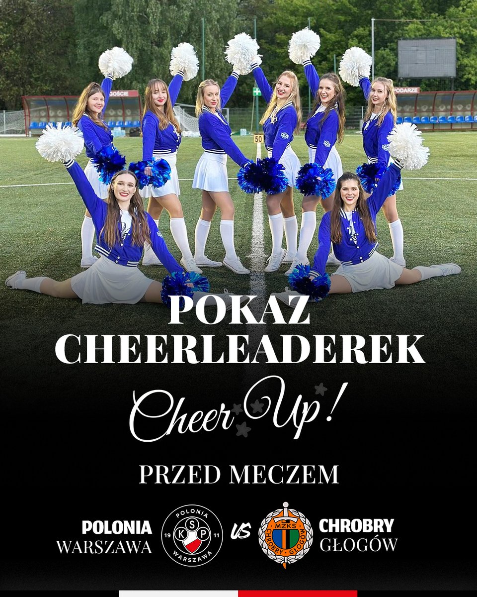Polonia1911's tweet image. W tę sobotę murawa na #K6 rozgrzeje się jeszcze przed pierwszym gwizdkiem! 🔥

Tuż przed wyjściem zawodników na murawę czeka nas pokaz cheerleaderek z Akademia CheerUp  ! 🤸‍♀️

Zachęcamy do wcześniejszego zajmowania miejsc na trybunach i wspólnego przeżywania atmosfery meczowej! 🔥