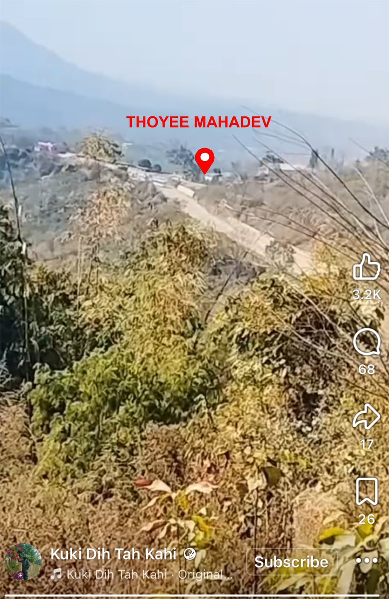 NagaZapu's tweet photo. PATTERN - 1 - 19th February 2026

KUKI-NARCO-TERRORIST movements

A video uploaded on Facebook by one Kuki Dih Tah Kahi(operated by KNA cadre) on 19th February 2026, just 10 days after the Kukis burnt down Tangkhul Naga Houses at Litan. 
In this video, it can be clearly seen that the KNA operators moving freely in full ARMS around Zalenbung(photo attached), which is a few 100 metres from Thoyee Mahadev(photo attached) and ~5km to Litan, Ukhrul, Manipur. 

NB: Sinai camp(Kuki National Organisation/Kuki National Army) is just ~3km by aerial distance from Zalenbung.

How this KukiMilitants are moving freely with full arms?
Who gave them the authority?

#Manipur #ManipurConflict #ManipurViolence #SaveManipur #JusticeForManipur #StandWithManipur #India #NorthEastIndia #HumanRights #Displacement #EthnicConflict #Accountability #EndTheViolence #WakeUpIndia #Nagas #Nagaland #Kukis #KukiTerrorist #KukiMilitants #socmint #Osint 
@Tracking_Live @Osint613 @DailyOsint @meiteiheritage @manipurnewshour @ManipurFirst @MeeteiTodayII