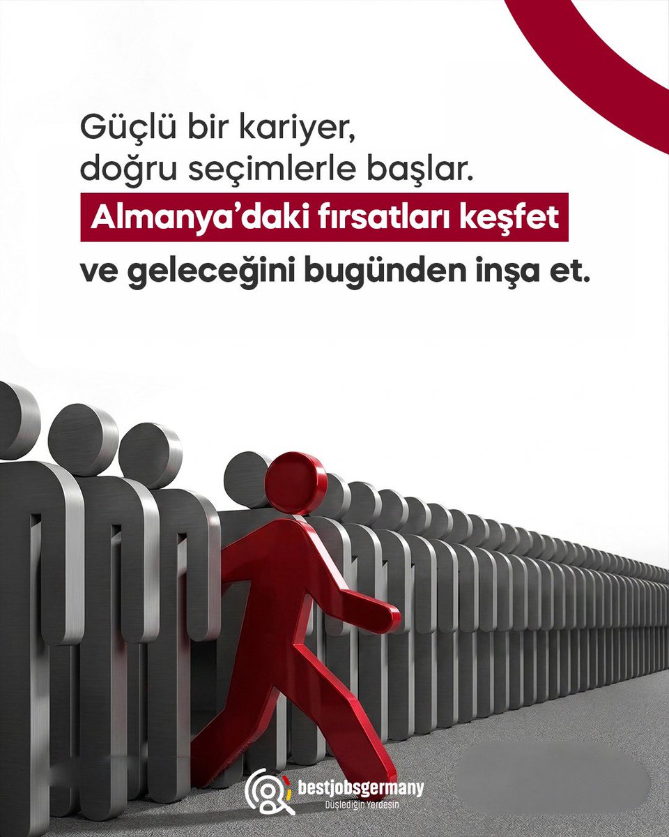 BestJobsGermany's tweet photo. Almanya’da kariyerine güçlü bir başlangıç yapmanın zamanı geldi 🇩🇪✨

Doğru adımlarla hayallerini gerçeğe dönüştürebilir, uluslararası fırsatlarla kendine yeni bir yol çizebilirsin.

Sen de sıradanın dışına çık, fark yarat ve geleceğini bugünden inşa et. 🚀 https://t.co/NZrOLQx5Wv