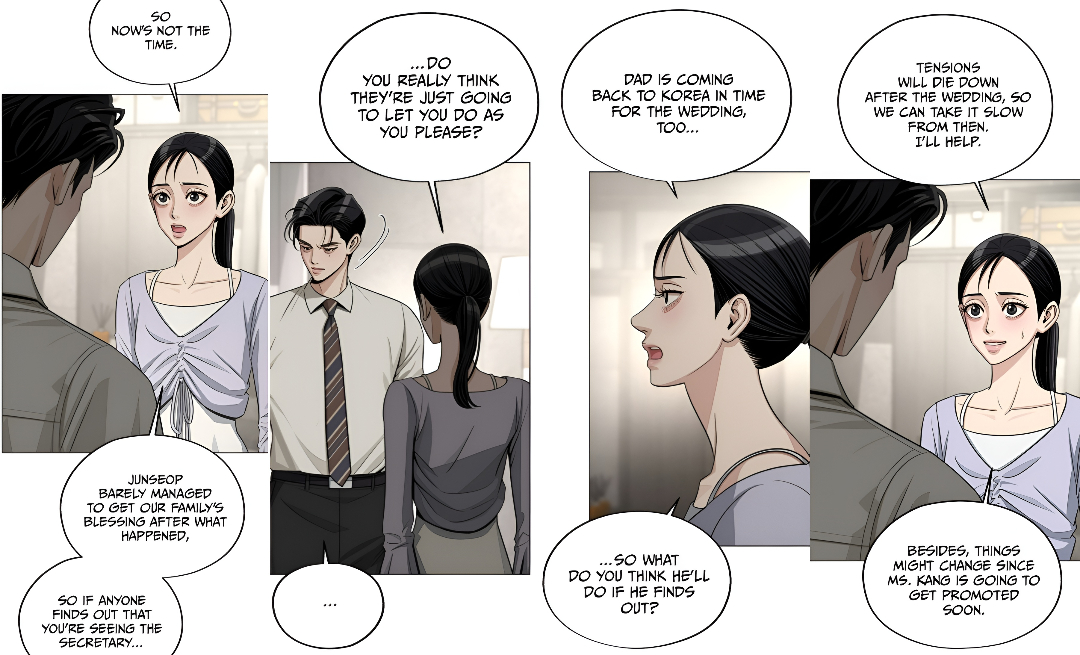 Jellywhooo's tweet image. I’ve been crushing on the sister since day 1! 🫶 Anyway, given how things are right now, thank goodness that she gave him a little nudge, reminding him that it's definitely not yet the time to spill the tea on his relationship with Mingyeong.🙏 #Webtoon #IseopsRomance #이섭의연애