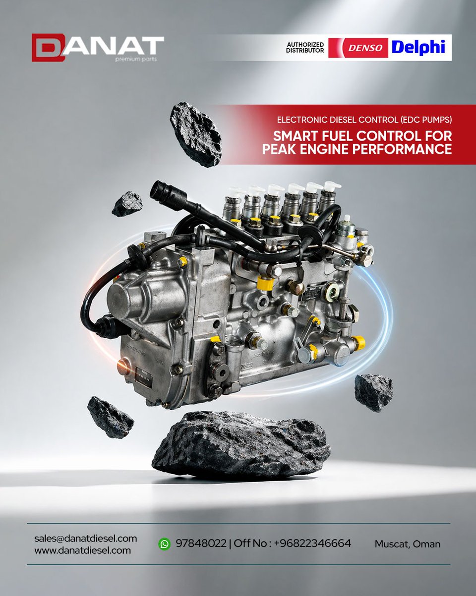 DanatDiesel's tweet image. Boost diesel engine performance with precise fuel delivery, better efficiency, and reliable operation. Built for modern engines and tough conditions.

📞 +96822346664

#EDCPumps #DieselEngineOman #FuelInjection #AutoPartsOman #DanatAlMisfaha