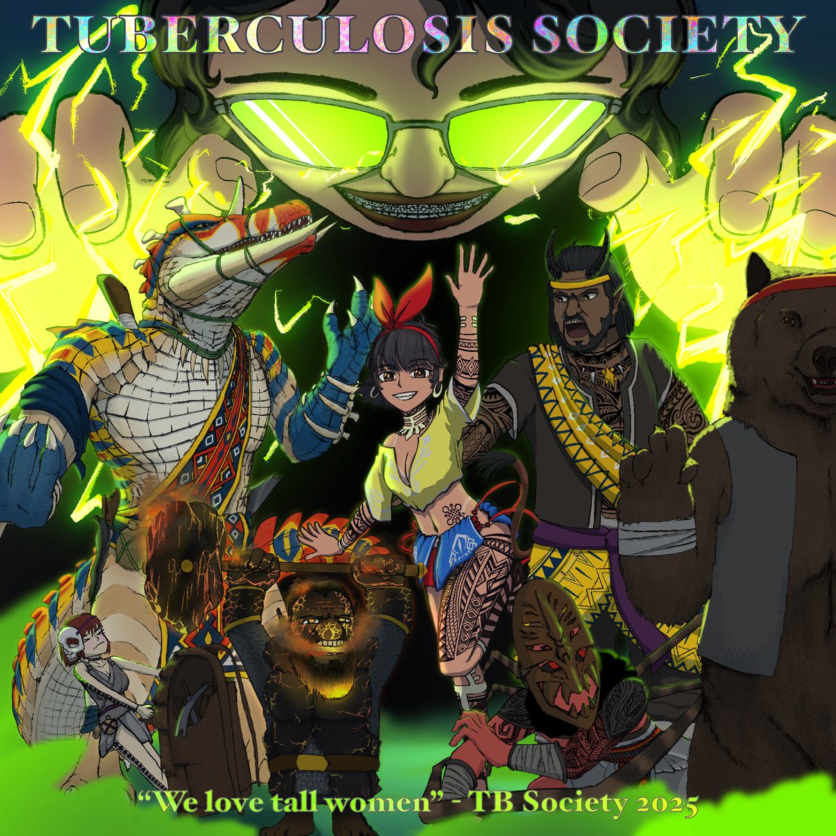 WyntrWndrlnd's tweet image. Here is our D&amp;amp;D party, the Tuberculosis Society, in all it’s glory 🔥

#dungeonsanddragons #dnd #dndparty #oc #ocart