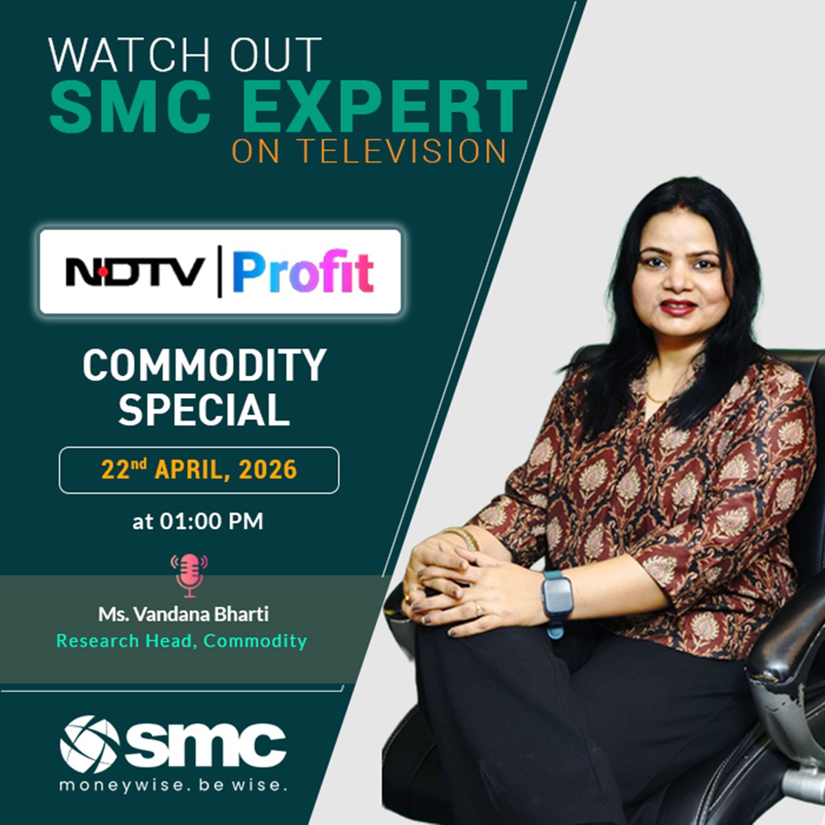 Watch out #SMC Research Expert Ms. Vandana Bharti speaking
<a href="/NDTVProfitIndia/">NDTV Profit</a> 
<a href="/Vandanabharti80/">Vandana Bharti</a>