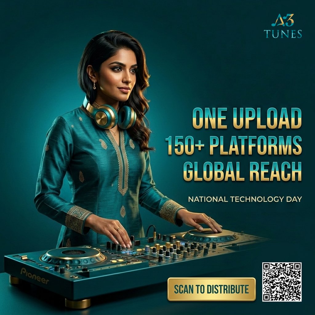 A3TunesGlobal's tweet photo. Maximize your reach with one upload to 150+ global platforms this National Technology Day.
#A3Tunes #MusicDistribution #music #musiccreator #GlobalReach #MusicTech #DigitalDistribution #ArtistTools #IndependentArtist #MusicBusiness #GlobalRelease #TechInMusic #MusicInnovation #SmartDistribution