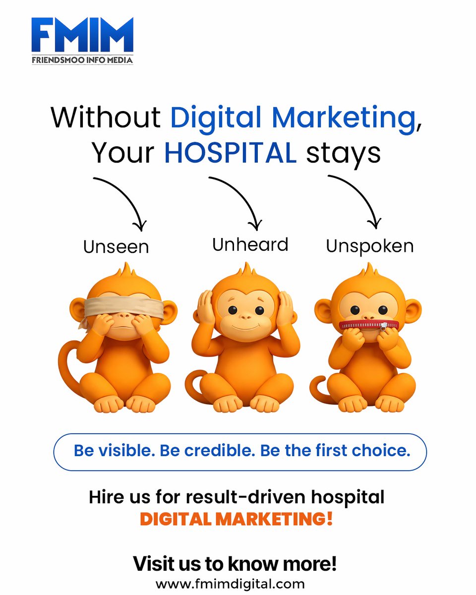 fmimindia's tweet photo. Without digital marketing, your hospital risks staying unseen, unheard, and unspoken.

Partner with us for result-driven hospital digital marketing. 

🌐 Visit: https://t.co/WHDVqDLWka
#DigitalMarketing #HealthcareMarketing #HospitalMarketing #MarketingForDoctors #FMIMDigital https://t.co/WUWz6HPlpF