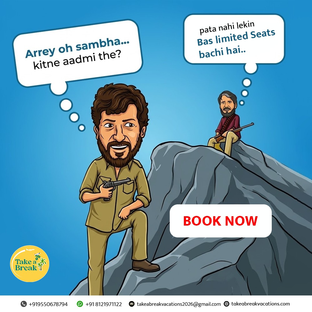 Takeabreakv's tweet photo. Basanti bhi wait nahi karegi…
Aap kyun kar rahe ho? 😄
Limited seats left – Book Now!
#takeabreakvacations #ThailandGroupTrip #Pattaya #Bangkok #travelwithus https://t.co/QnumeFKSFr