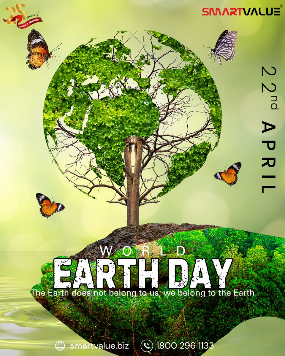 svpslindia's tweet image. World Earth Day 

The Earth does not belong to us, we belong to the Earth.
Let’s take a step towards protecting our planet by making conscious choices every day. 

Protect. Preserve. Sustain.

#WorldEarthDay #SmartValue #SaveEarth #GoGreen #Sustainability #EcoFriendly