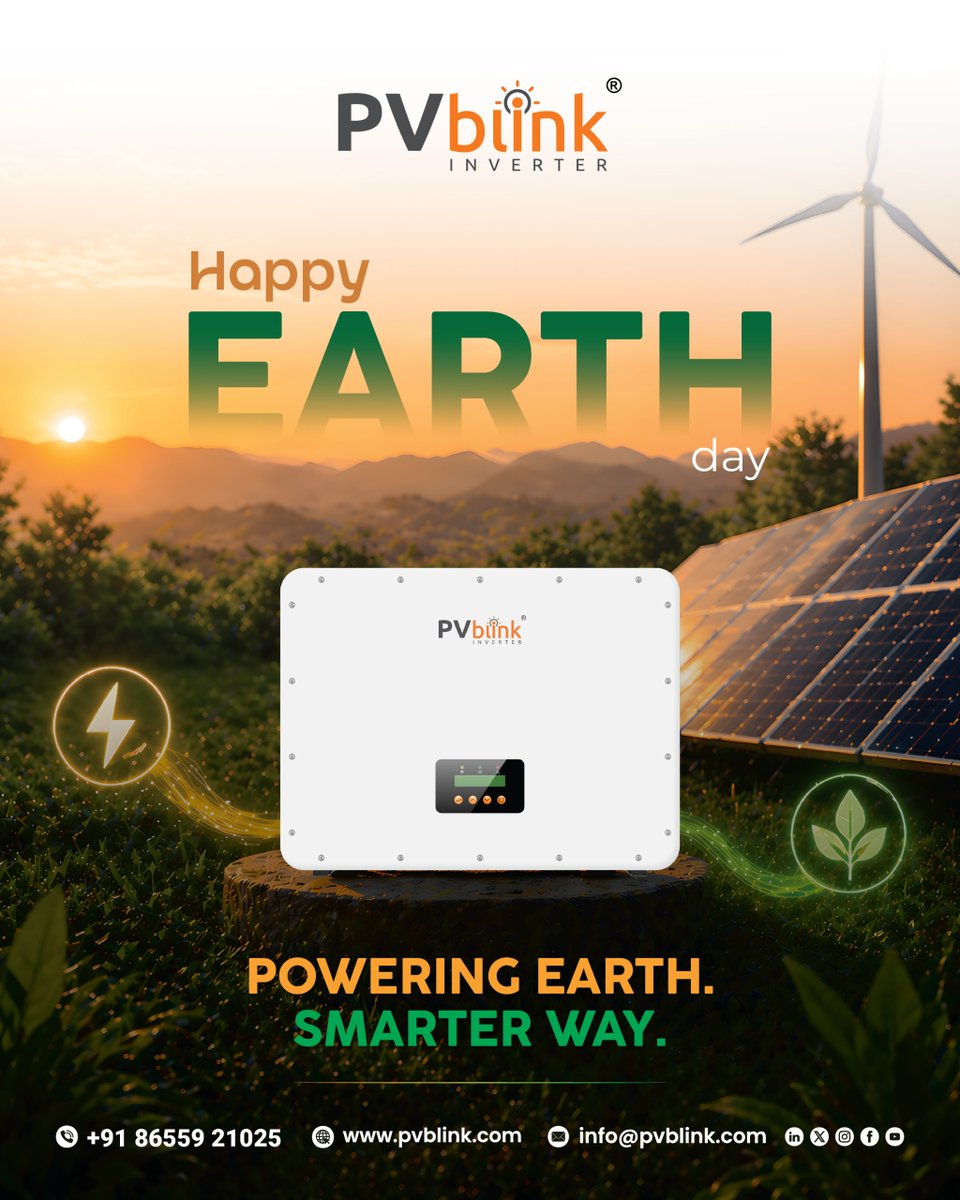 PVblinkInverter's tweet image. Small actions today create a greener tomorrow 🌍
Let’s choose sustainability and care for our planet every day.

📞+91 8655921025
🌐 pvblink.com
📧 info@pvblink.com

#pvblink #earthday #happyearthday #saveearth #protectourplanet #oneearth #gogreen #greenplanet