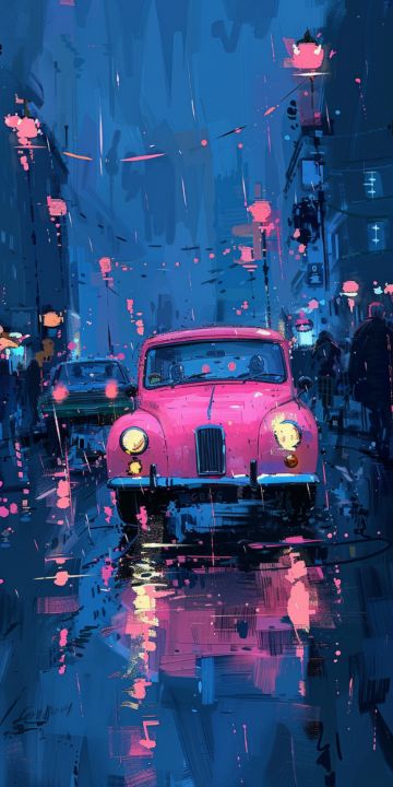 Art of the Day! "Pink Morris minor". Buy at: ArtPal.com/maxleron?i=306…