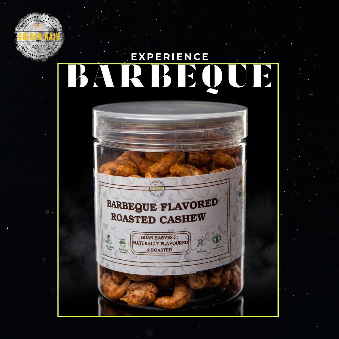 GoldenKaju's tweet photo. **🔥 Bring the Sizzle Home!**

Get ready to experience a flavor explosion with our **Barbeque Flavored Roasted Cashews**.

#GoldenKaju #GoanCashews #BBQCashews #RoastedNuts #SnackTime #GoaEats #HealthySnacking #FoodieIndia #BarbequeFlavor #CrunchyGoodness https://t.co/jFRe0dttnS