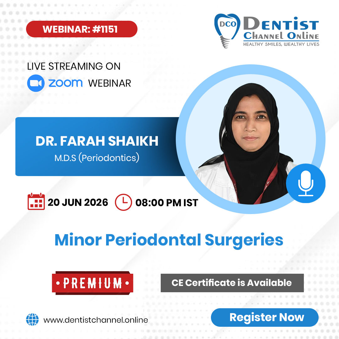ChannelDentist's tweet image. 🦷 You're Invited!
Join the 1151th Insight Session with Dr. Farah Shaikh

📅 Date: 20 June, 2026 

👉 Register Now! dentistchannel.online/events/show/mi…

#dentistry #dentaleducation #dentist #dentistryworld #dentalwebinar #dentistchannelonline #instadentist #dentistrylife #indiandentist