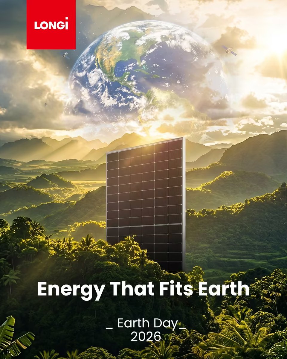 LONGiEurope's tweet photo. This Earth Day, we look at impact at scale. 🌍

At LONGi Europe, we continue to support large-scale projects with high-efficiency technology, designed to perform over the long term and maximize value from every site.

#LONGi #EarthDay #SolarEnergy #UtilityScale #CleanEnergy https://t.co/0xf8OZH5jm