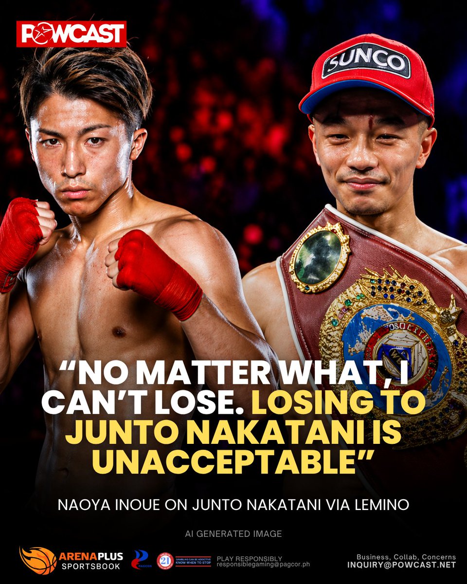 POWCASTSPORTS's tweet image. Naoya Inoue makes it clear defeat isn’t an option. He’s ready to give his best against Junto Nakatani on May 2.

#Boxing #Powcast
-Admin Light