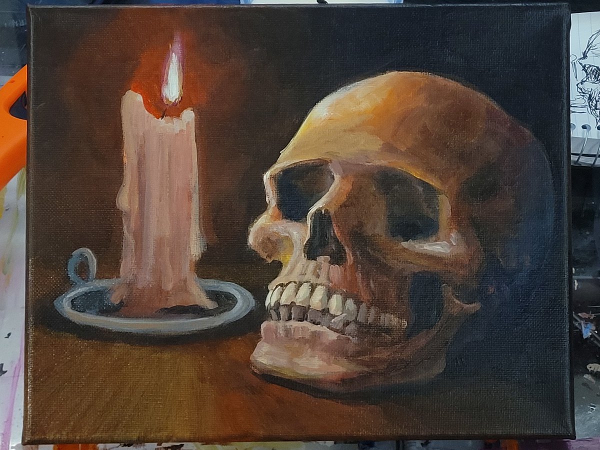 scharkbyte's tweet photo. Skull study with my new acrylics 😛😛 https://t.co/lu7Zh1vDcG