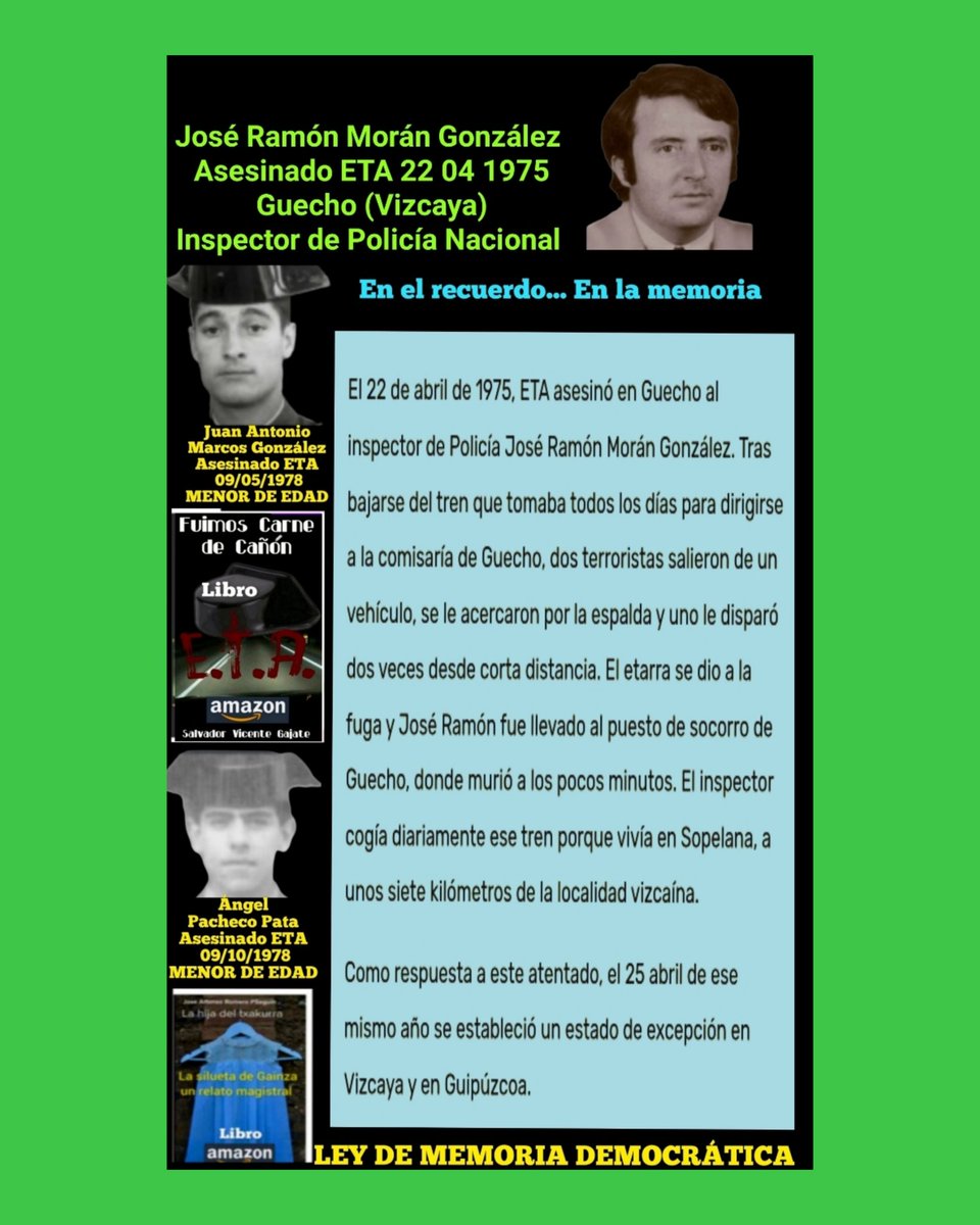 SGajate26417's tweet image. LAS TORTURAS DE ETA 
JOSÉ RAMÓN MORÁN GONZÁLEZ 
EN EL RECUERDO EN LA MEMORIA 
#POLICÍA #NACIONAL #INSPECTOR #TERROR #ETA