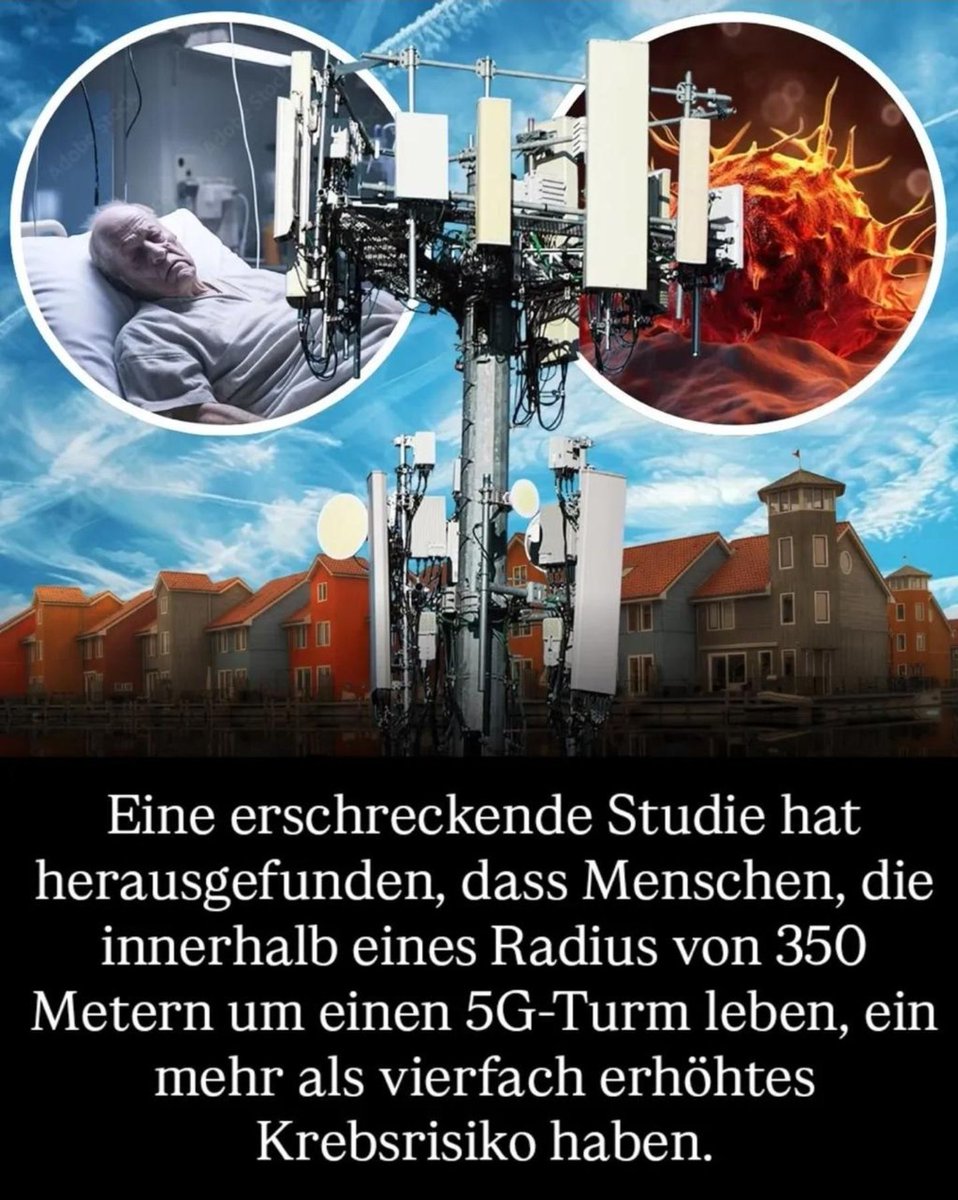 888 Die Studie mit dem Titel: „Erhöhte Krebsinzidenz in der Nähe einer Mobilfunk-Sendeanlage“ hat etwas wirklich Erschreckendes herausgefunden.

Diejenigen, die innerhalb eines Radius von 350 m (380 Yards) um einen Sendemast leben, haben ein:

4-fach erhöhtes Krebsrisiko (Männer