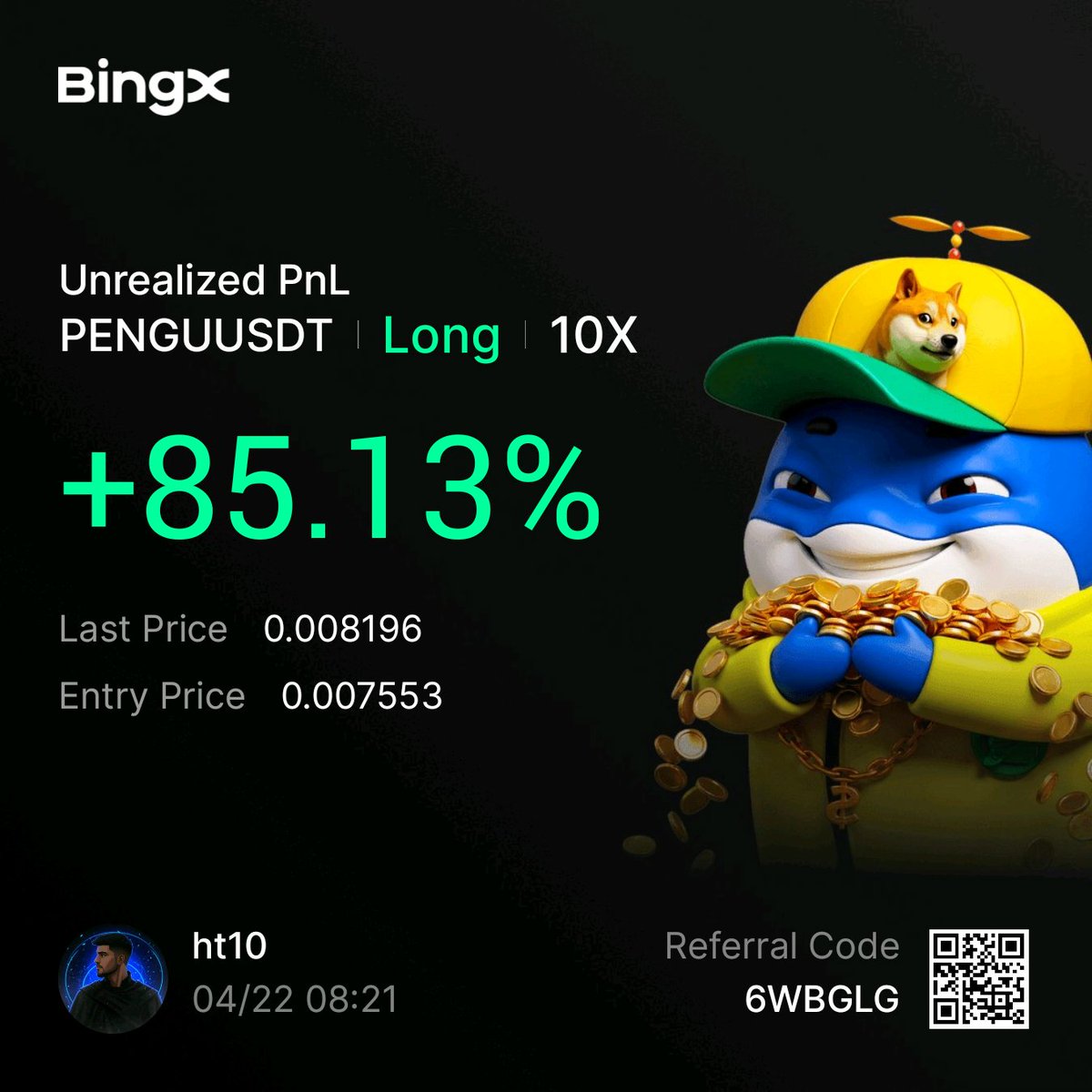 haydartamkocc's tweet photo. Yesterday, after it touched the golden zone, I opened a long position on $PENGU. It surged beautifully and outperformed my expectations. 

I closed 90% of the position. 

I plan to hold the remainder until $BTC reaches the 83k level. https://t.co/o5HxxoeGql
