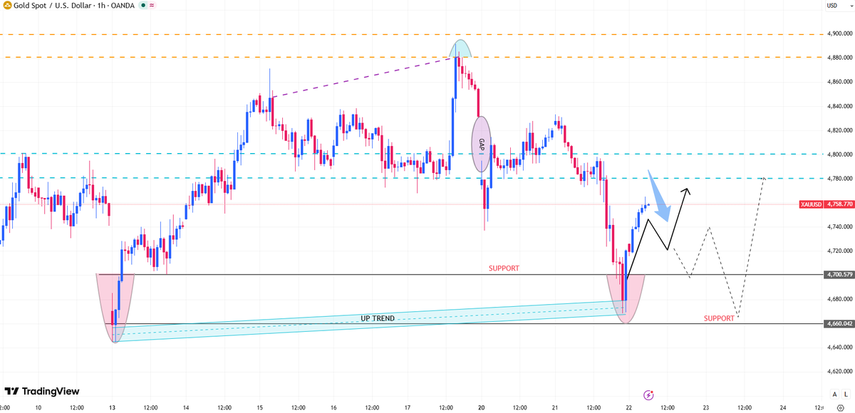 XAUUSD__Alice's tweet image. #XAUUSD #GOLD

Gold prices have currently risen to around 4770, with resistance around 4780-4800. If prices consolidate in this area, traders may consider selling.

Buying opportunities are around 4700. This is my current view. Thank you for your support.