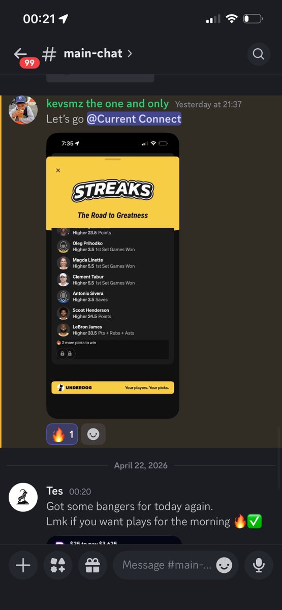 CurrentConnect_'s tweet photo. https://t.co/ohmiwQjOem

#underdogstreaks #discord #TennisPicks #playoffs https://t.co/maVUTQM7ow