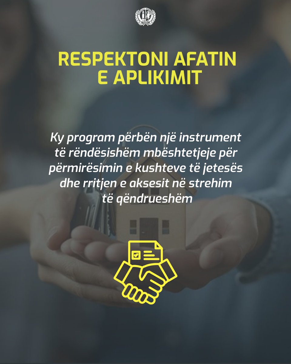 KeshilliTirane's tweet photo. 📢 NJOFTIM PËR APLIKIM 🏠
Hapet thirrja për Programin e Strehimit Social 👉“Subvencionimi i Interesave të Kredisë”
Mos e humb mundësinë e aplikimit për kredinë e butë nga Bashkia Tiranë🏠 https://t.co/tNsMcuKdol