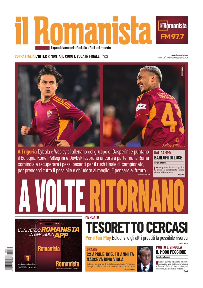 romanewseu's tweet image. Buongiorno giallorossi! 💛❤️ Ecco le prime pagine dei principali quotidiani sportivi

#ASRoma #RomanewsEU