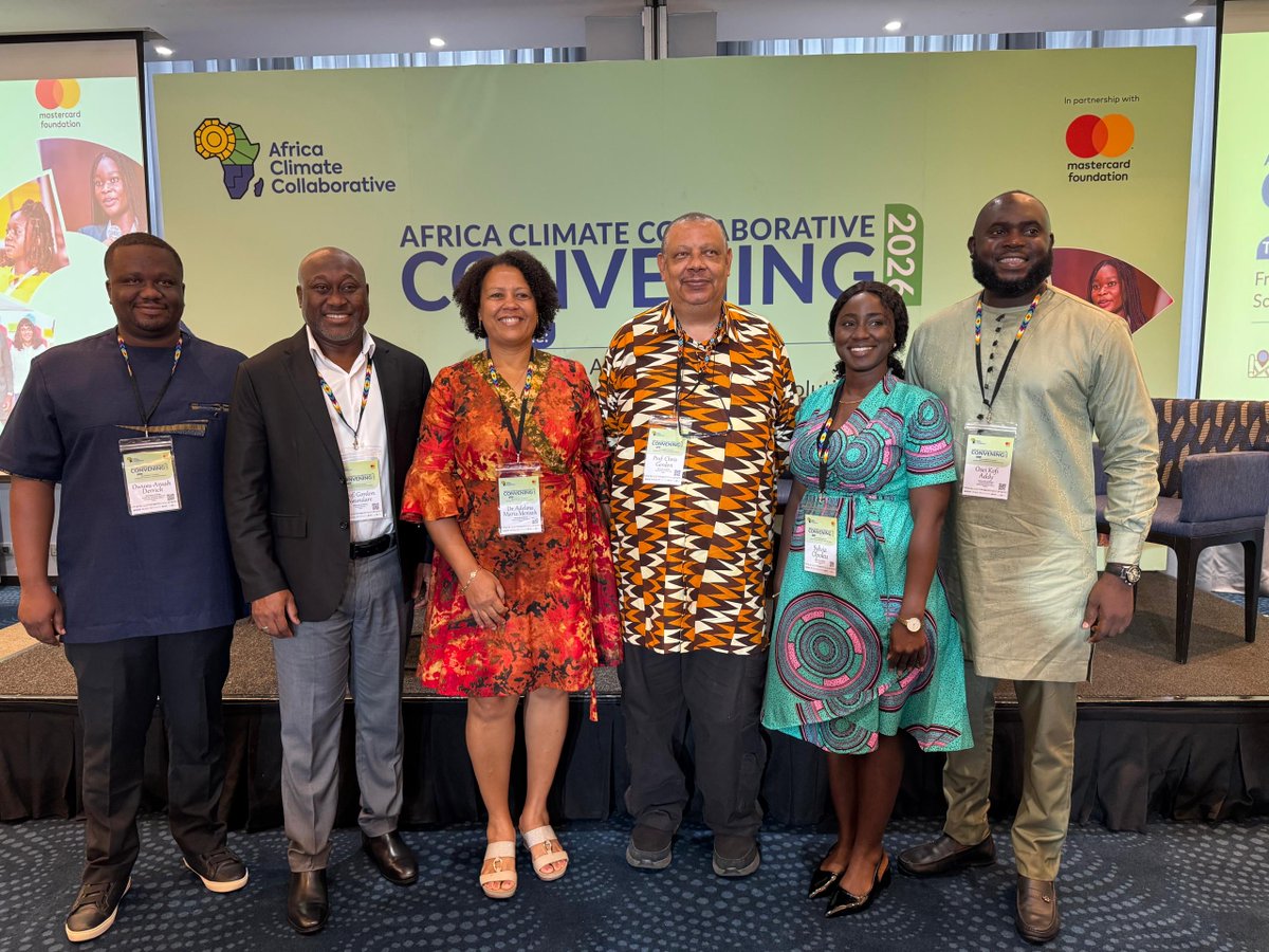 ACCollab_UG's tweet photo. Day 2 of #AfricaClimateCollaborative Convening focused on strategic alignment for #YouthClimateAction. 
Prof. @gordon_awandare  and Prof. Chris Gordon opened with reflections on our journey.
Dr. Adelina Mensah represented the @UnivofGhana team as partners shared progress. https://t.co/aL6UpYoavy