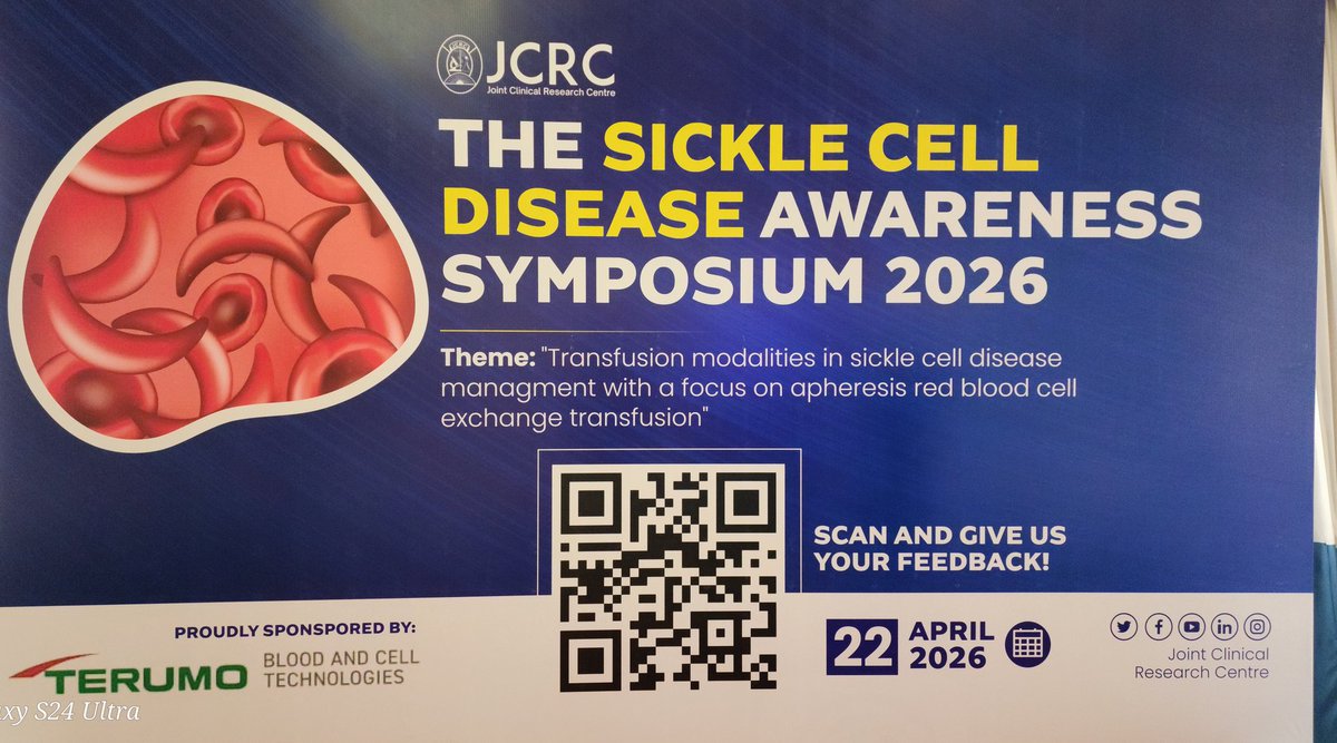 UgandaSickle's tweet photo. Happening Today
Sickle Cell Disease Awareness Symposium 2026 at @GoldenTulipKla Proudly organized by @JCRCofficial and sponsored by @terumobct, under the Theme " Transfusion modalities in sickle cell disease management with a focus on apheresis red blood cell exchange transfusion. 

@MugenyiHenry_ @JollyAtwine @DailyMonitor @kofihuganda @pearlbank_ug @Microhaem @MinofHealthUG @DianaAtwine @olaro_charles @UNOC_UG @SabrinaKitaka