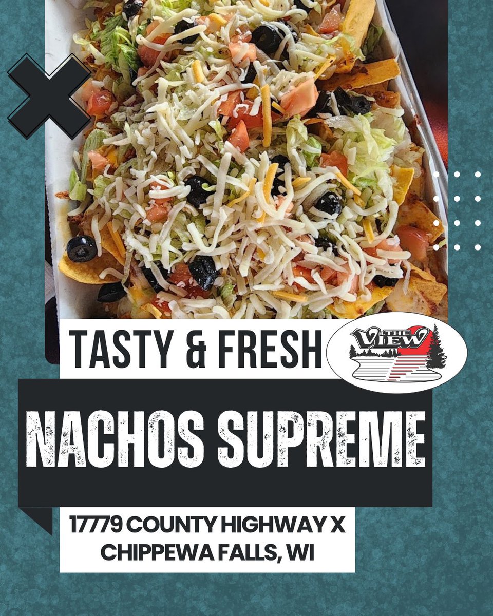 TheViewWissota's tweet photo. Loaded, cheesy, and impossible to share. 🤤🧀
Nachos done right—every single time.

#NachoAverageSnack #LoadedNachos #BarFoodDoneRight #SnackAttack #CheesePlease 🌮🔥 https://t.co/cFHyEEgwnW