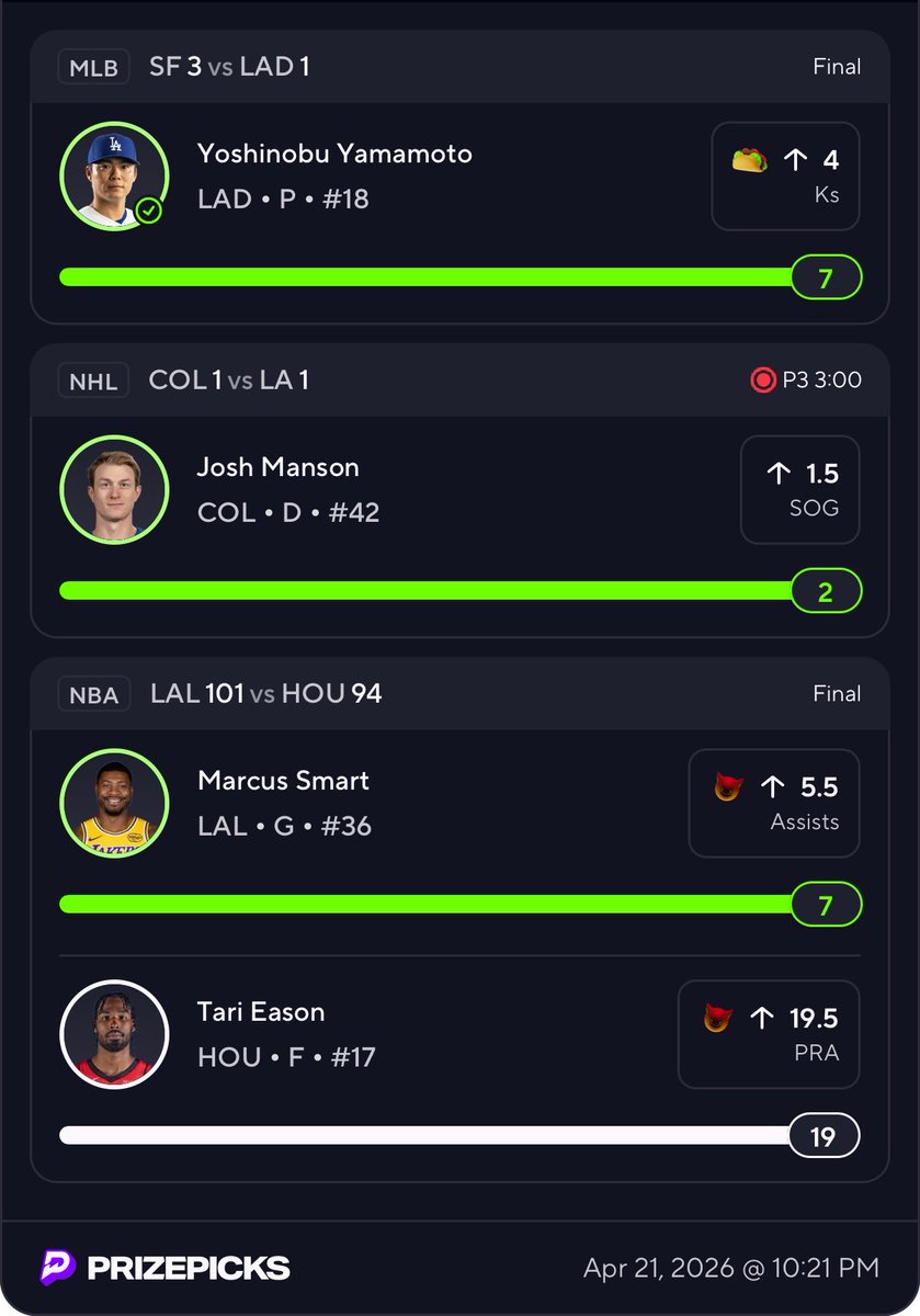 Concept_CM's tweet photo. WOW 2 Hooks that’s  unfortunate but we did bang on our 4 Man on prize picks ✅🤑 with that LeBron Discount https://t.co/TrqA3C4AJ2