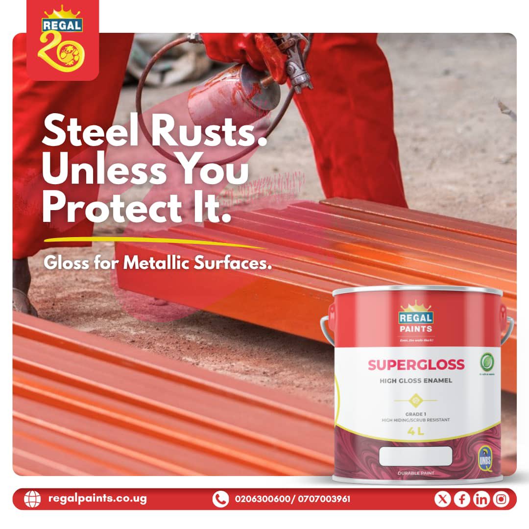 regalpaintsug1's tweet photo. Steel rusts.
Unless you protect it.

Gloss that does more than shine, it shields.

📞 0752228951 let’s talk about your metal works and how best we can protect those master pieces.

#NoRust #ProtectYourMetal https://t.co/nVK13YNOKA