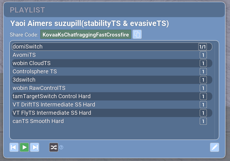 suzu_akemii's tweet photo. silly evasiveTS/stabilityTS playlist :3

did this for a yaoi aimers doc a while ago, used it a lot to practice for driftTS nova and controlTS nova

hope u all like it and i would love to hear ur feedbacks!

KovaaKsChatfraggingFastCrossfire https://t.co/RhDdzVpcQd