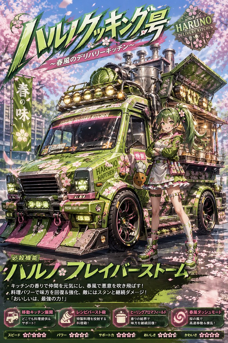 bunsekiki's tweet image. #AIカスタムカー #ChatGPT
ハルノクッキング号