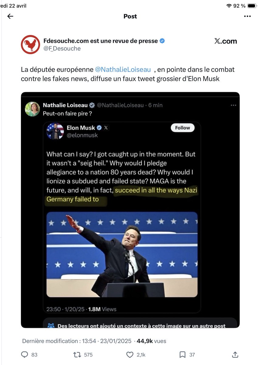 Cath_RN95's tweet image. 😂😂😂😂rien n’est sourcé 
Vous êtes sans cesse dans la fake news 
Quand on diffuse on source 
Le problème c’est que @Renaissance est du même acabit que #LFI : fakes sur fakes sans source 

A commencer par v/cheffe de la désinformation 
#Renaissance le parti des ânes 

#RN