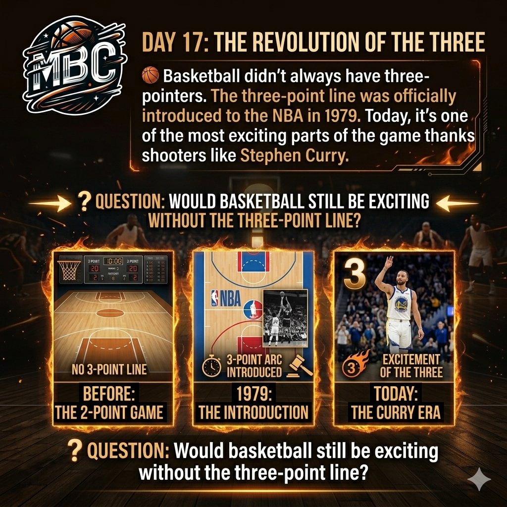 Mamba_Coin_'s tweet photo. BASKETBALL FUN FACTS 🏀 🔥 

Question:
Would basketball still be exciting without the three-point line?

LIKE 
RETWEET 
COMMENT 
FOLLOW 

$MambaCoin
#BNB 
#BLOCKCHAIN
#NBA
#NFT https://t.co/6Ih2BN0Dd7