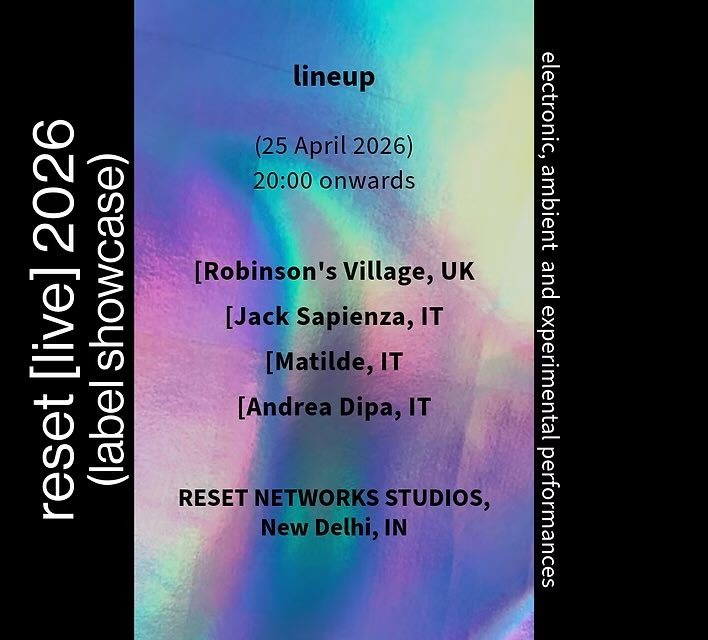 reset_networks's tweet image. doors at 20:00 this Saturday, see you there! reset93.net/event-details/…

reset [live] 2026 (label showcase) | April Edition 

lineup:
@robivillage 
Jack Sapienza
Andrea Dipa
Matilde

📍RESET NETWORKS STUDIOS
🎫 &amp;amp; more info via link in bio

#electronic #live #music #events