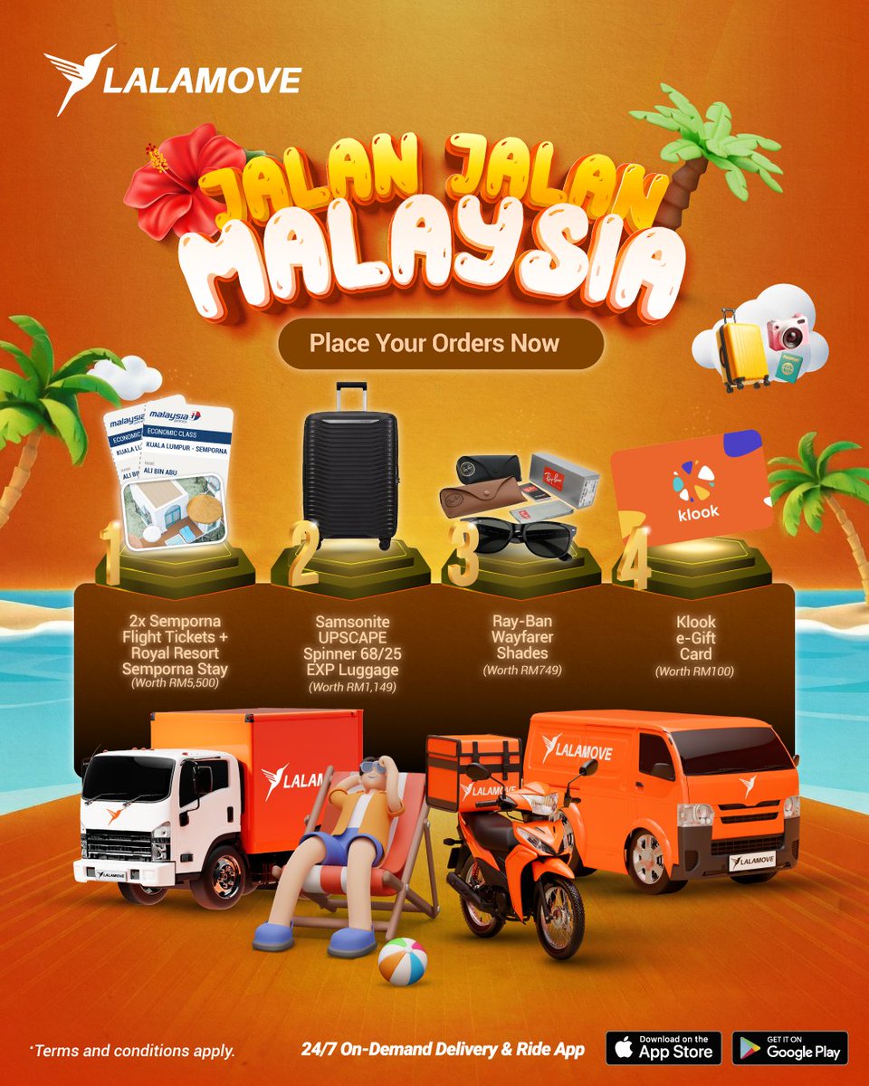 Pack your bags cause Semporna is calling! ✈️🌴

Join the Jalan Jalan Malaysia contest and stand a chance to win adventure-ready prizes, from Semporna getaway tickets to travel essentials! 🧳☀️

Place orders now!

#lalamovemy #jalanjalanmalaysia
