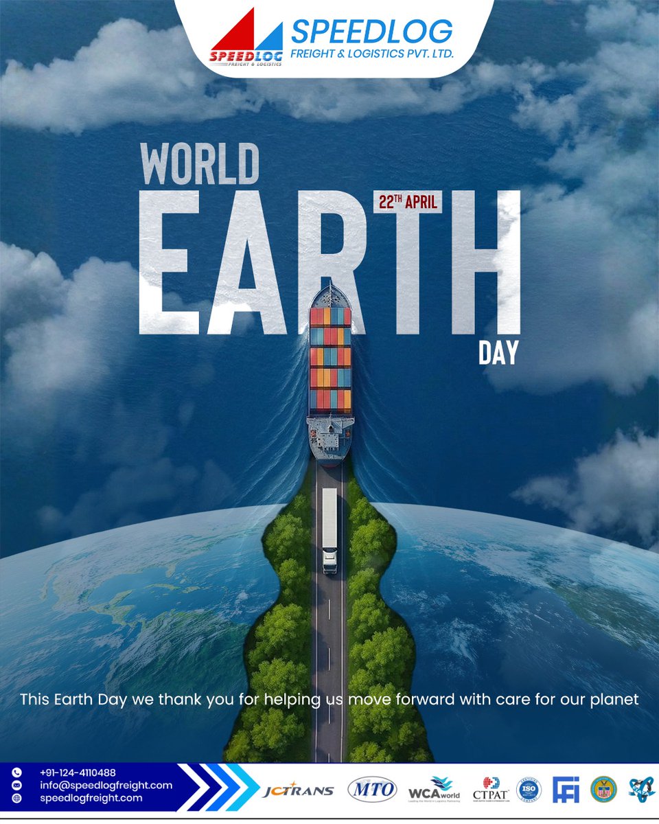 Speedfrtlog's tweet image. This Earth Day, let’s move goods without moving the planet backwards 🌍

At Speedlog, we believe smarter logistics = a greener tomorrow.

#EarthDay #SustainableLogistics #GreenFreight #EcoFriendlyBusiness #speedlogfreightandlogistics