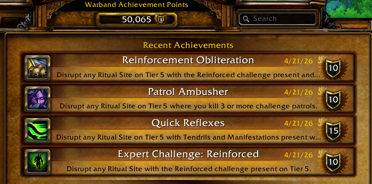 Zerrahki's tweet photo. With the patch today I have finally reached a milestone I've always  dreamed of hitting. Today, I finally hit 50k achievement points. This is the completion  of one of the biggest goals I've ever wanted; thank you to everyone that helped. <3 https://t.co/p3Mvh3C1JI