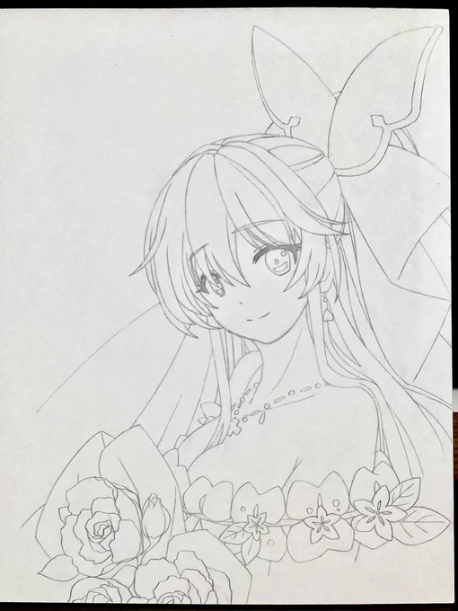 まあ、こんな感じ。
色塗りは、少々先となります。
#デートアライブ 