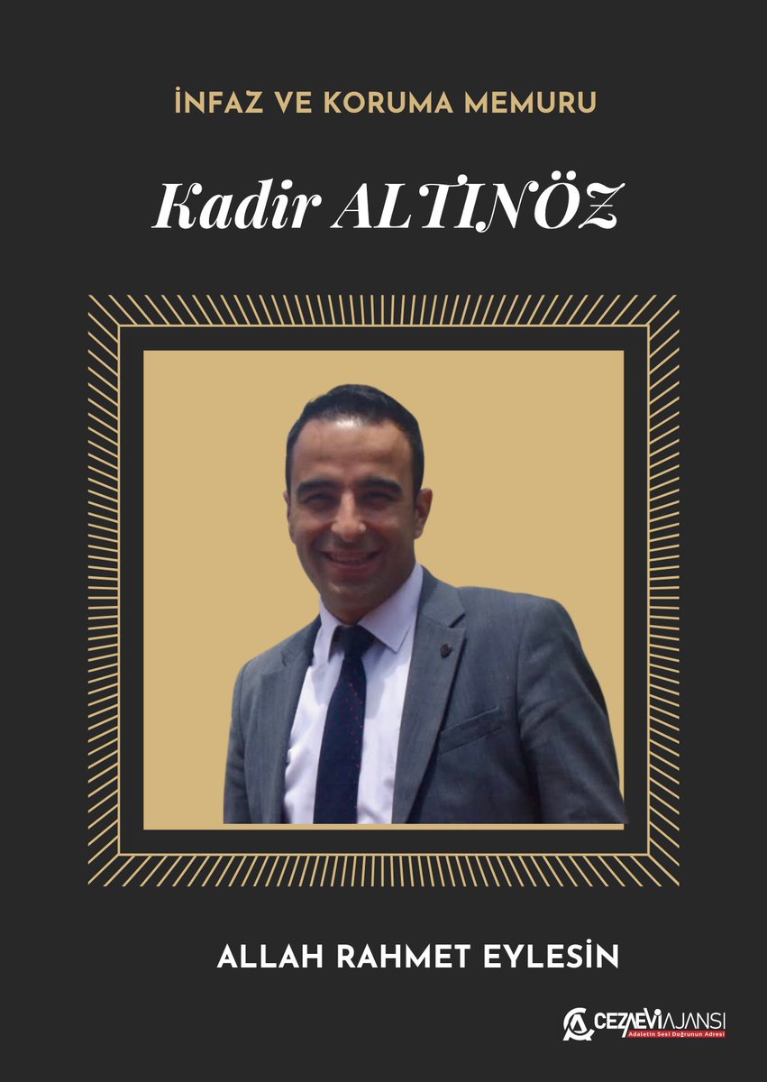 İnfaz ve Koruma Memuru Kadir Altınöz Vefat Etti

Ankara Batı Denetimli Serbestlik Müdürlüğü İnfaz ve Koruma Memuru Kadir Altınöz Hayatını Kaybetti

Ankara Batı Denetimli Serbestlik Müdürlüğü’nde görev yapan İnfaz ve Koruma Memuru Kadir Altınöz’ün vefatını derin bir üzüntüyle