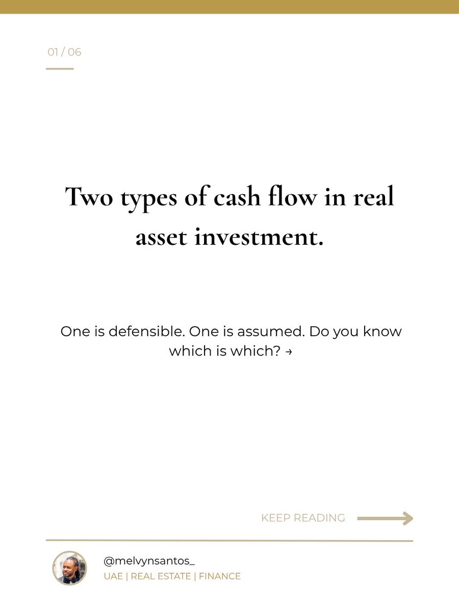 MelvynSantos_'s tweet image. How much of your expected return is contractual and how much is assumed? It's worth knowing before the next allocation decision. 
There are two types of cash flow in real asset investment. 

PART 1

#CapitalAllocation  #UHNW #WealthManagement #InvestmentStrategy