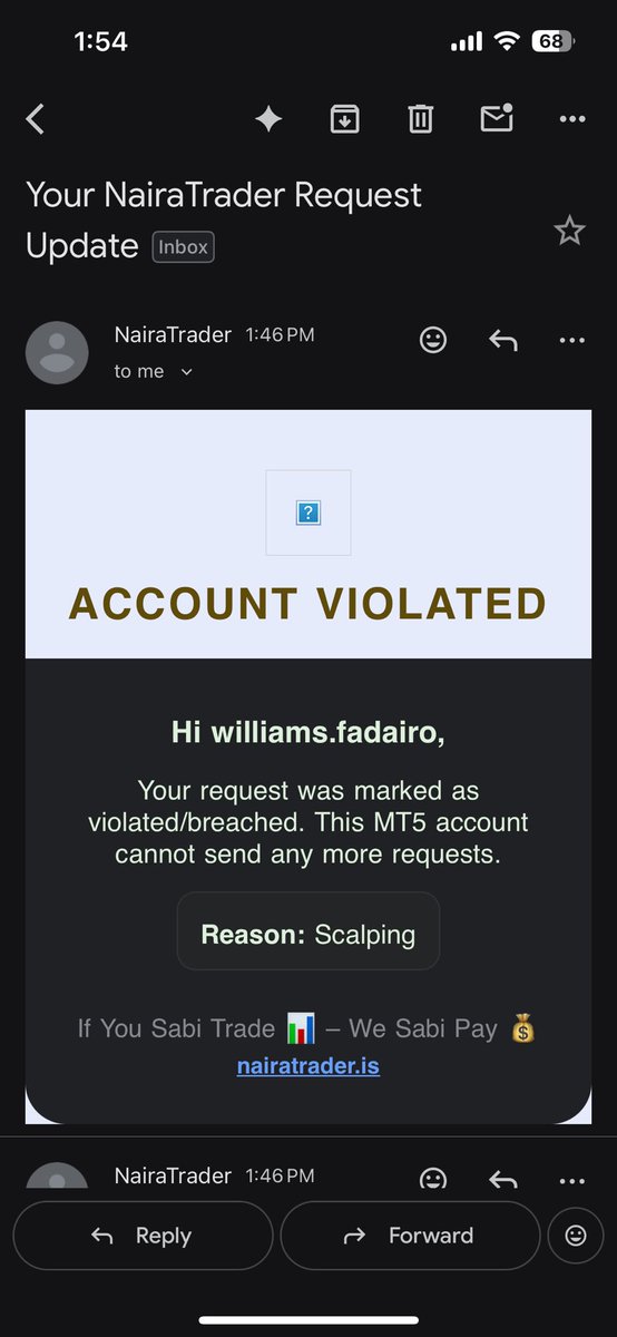 williamshero3's tweet photo. @naira_trader Good day i just past my phase and i’m told my acc was breached because of scalping. I’m not a scalper and I don’t scalp so how did that occur 

here’s my trading history every trade i took and can’t just tell i scalped when I didn’t please rectify this @naira_trader https://t.co/bSMuaVZrrl