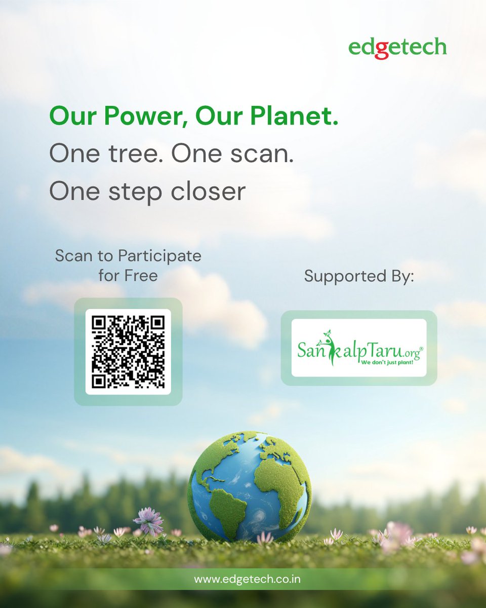 Edgetech__'s tweet photo. What if everyone who saw this helped plant a tree?
This Earth Day, you can. Scan. Share. We plant it for you.
Roots of Change — Edgetech x Sankalptaru.
#EdgetechRootsOfChange #EarthDay2026 https://t.co/Z0q1UbL78u